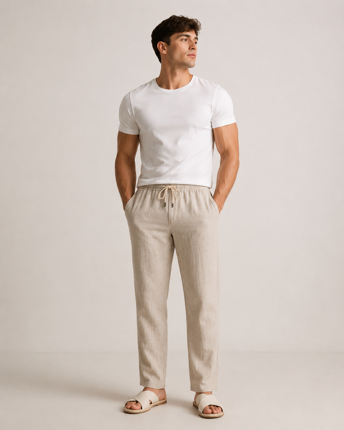 Oak & Weston Men's Linen Drawstring Pants